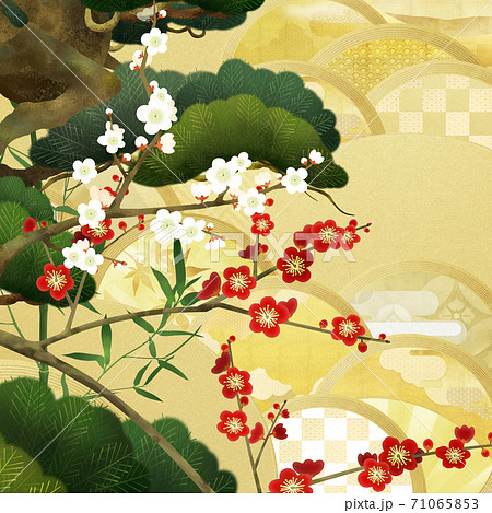 おめでたい雰囲気の和風背景 - 複数のバリエーションがあります 71065853