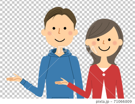 説明する若い男女　夫婦　カップル 71066809