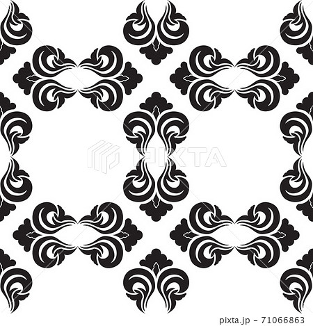 Seamless vector decorative pattern in black color with empty rhombuses on a white background. Seamless vector decorative pattern in black color with empty rhombuses on a white background. 71066863
