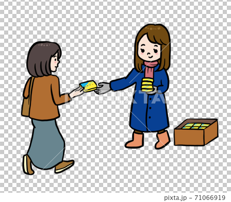 Illustration Of A Woman Handing Out Tissue On Stock Illustration