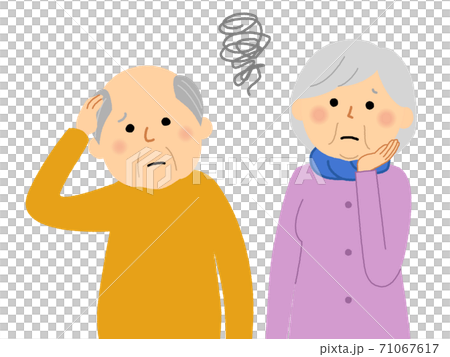 老年夫婦在麻煩中老年夫婦在老人中 71067617