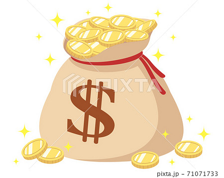 金貨が入った袋 ドル のイラスト素材 金貨が入った袋 ドル のイラスト素材