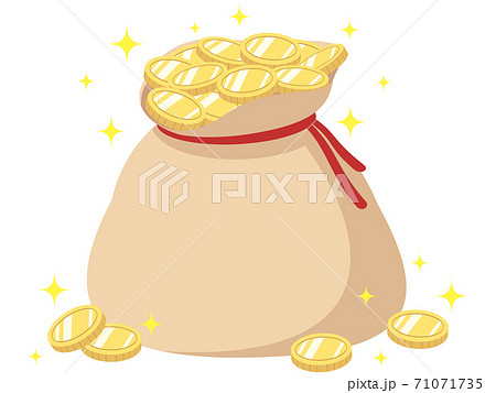 金貨が入った袋（無地） 71071735