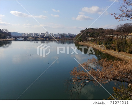 晋州城 風景 南江 71074511