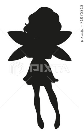 Silhouette fairy character on white background 71075818