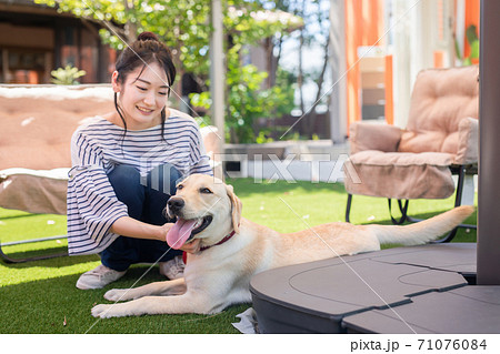犬と女性 71076084