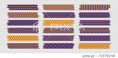 Halloween washi tapes set, purple and orange sticky tapes with torn edges 71076248