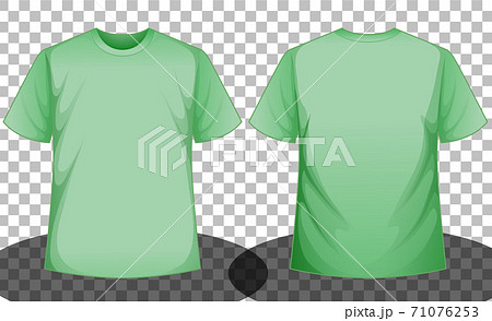 Green short sleeve t-shirt front and back side Green short sleeve t-shirt front and back side 71076253