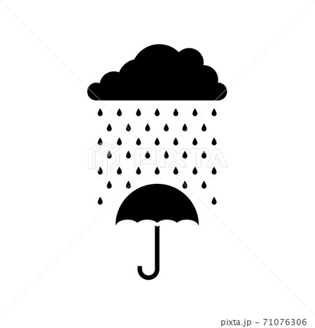 Umbrella vector icon. Rain protection umbrella water symbol. Rain safety sign drop icon isolated 71076306