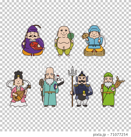 七個財富之神的插圖 七個財富之神的插圖 71077254