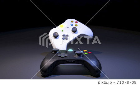 White and black joystick with black Game competition background 3D rendering 71078709