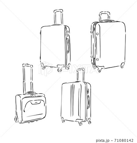 Suitcase travel doodle style sketch Royalty Free Vector