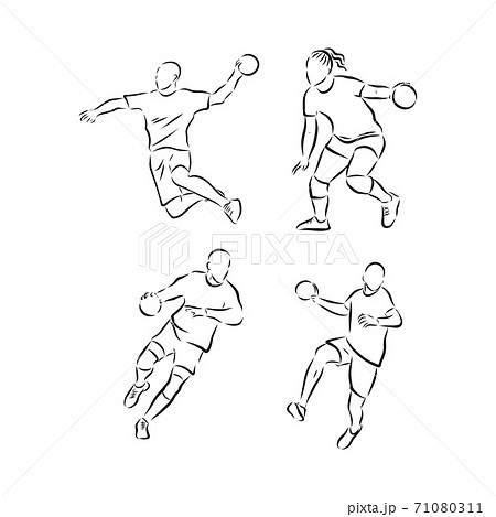 Illustration Of Man Playing Handball Black Stock Illustration