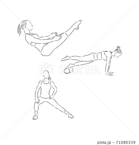 Yoga Poses Yoga Pants Yoga Poses Vector のイラスト素材
