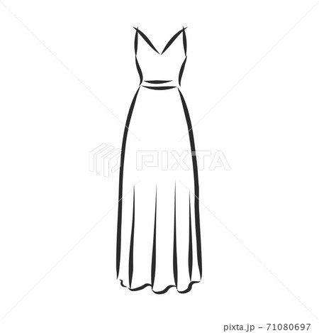 Hand Drawn Dress on Dressform Stock Vector - Illustration of femininity,  dress: 38066670