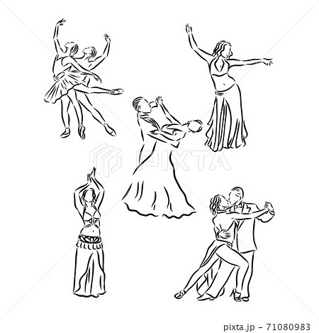 drawings of people ballroom dancing