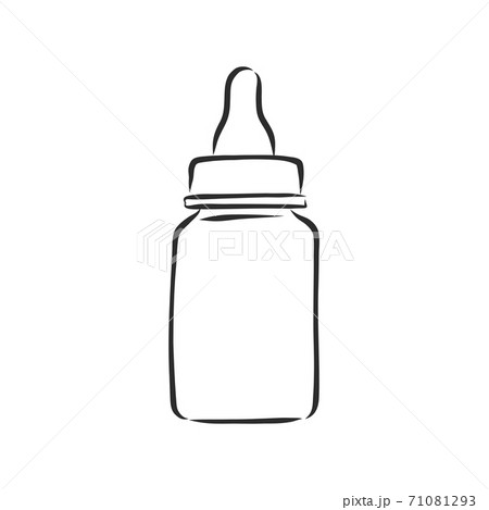 Bottle Baby Pacifier Doodle Vector Icon . baby 71081293