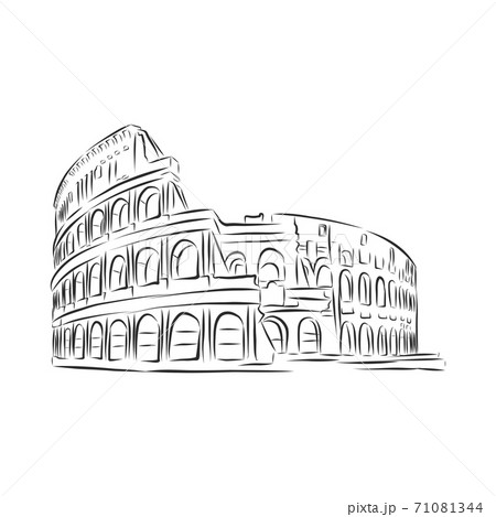 Coliseum in Rome hand drawn . vector illustration 71081344