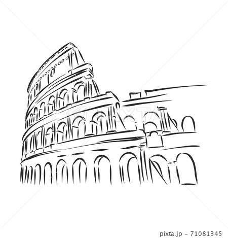 Coliseum in Rome hand drawn . vector illustration 71081345