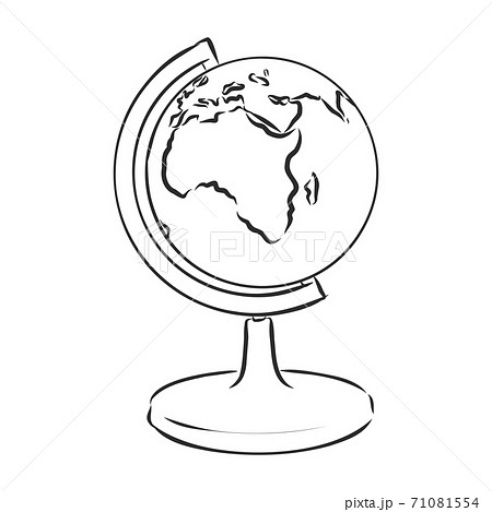 Black sketch drawing of globe. Hand drawn vector Black sketch drawing of globe. Hand drawn vector 71081554