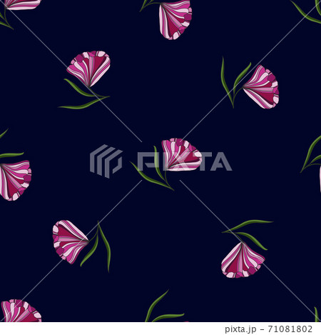 Seamless repeat pattern with flowers and leaves in 71081802