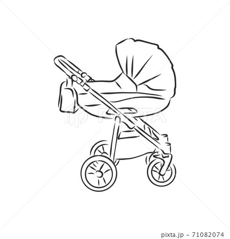 Vector illustration of children strollers on white 71082074