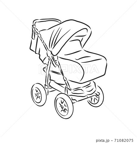 Vector illustration of children strollers on white 71082075