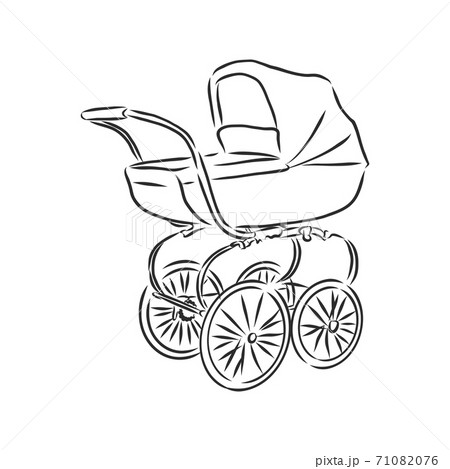 Vector illustration of children strollers on white 71082076