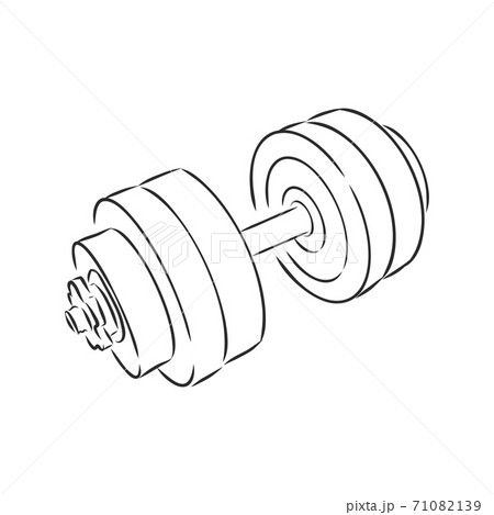 Sketch dumbbell weight, dumbbell, vector sketch Sketch dumbbell weight, dumbbell, vector sketch 71082139