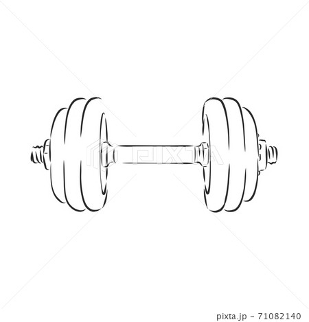 Sketch dumbbell weight, dumbbell, vector sketch 71082140
