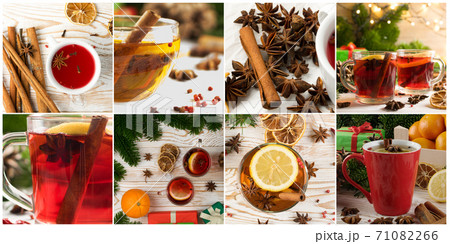 Mulled Wine with Spices Food Collage, Different Winter Punch Mix Mulled Wine with Spices Food Collage, Different Winter Punch Mix 71082266