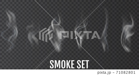 Cigarette smoke. Set of realistic smoke Cigarette smoke. Set of realistic smoke 71082801