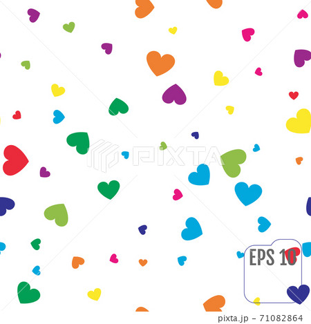 Seamless Pattern with Colorful hearts. 71082864