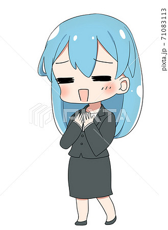スーツ姿の女性 ミニキャラ 浮かれる スーツ姿の女性 ミニキャラ 浮かれる 71083113
