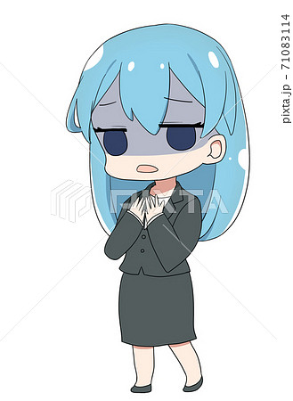 スーツ姿の女性 ミニキャラ 不信 スーツ姿の女性 ミニキャラ 不信 71083114