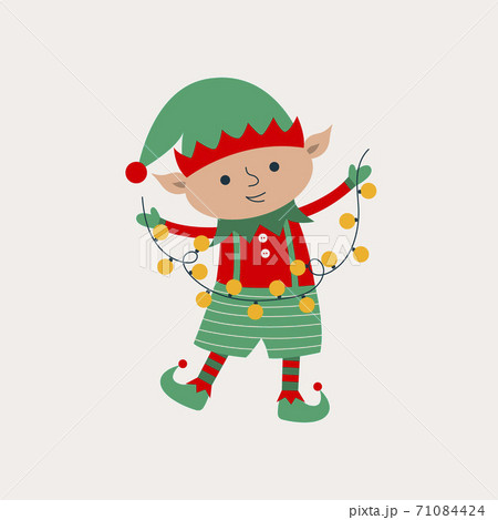 Christmas elf with lantern Christmas elf with lantern 71084424