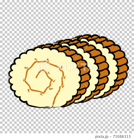 日本食 お節 縁起物 伊達巻き イラスト 日本食 お節 縁起物 伊達巻き イラスト 71086313