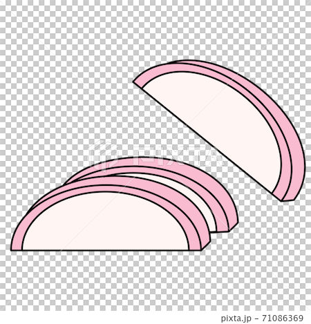 日本食　お節　縁起物　かまぼこ　イラスト 71086369