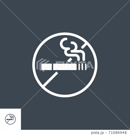 No Smoking related vector glyph icon. 71086948