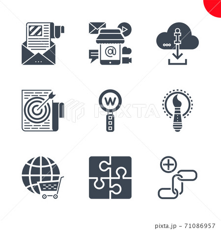 Seo and web opimization icons set 71086957