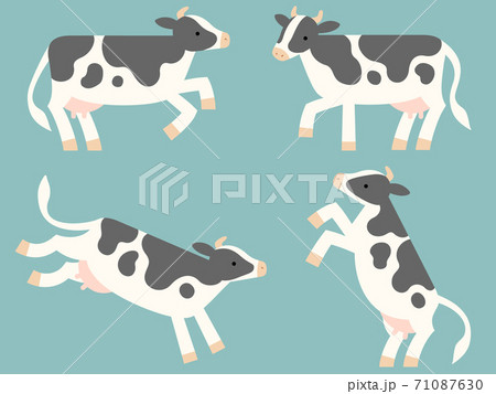 牛のデフォルメイラストセット 71087630