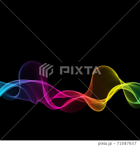 Vector Abstract shine waves in black background. Template brochure design Vector Abstract shine waves in black background. Template brochure design 71087637
