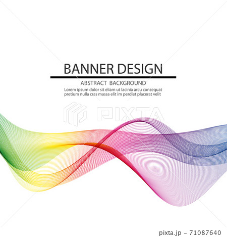 Rainbow Horizontal smoky waves vector on white background. Design element eps10 71087640