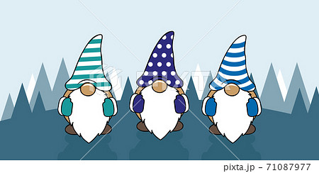 three cute christmas gnomes with funny caps three cute christmas gnomes with funny caps 71087977