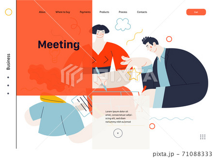 Business topics - meeting, web template 71088333