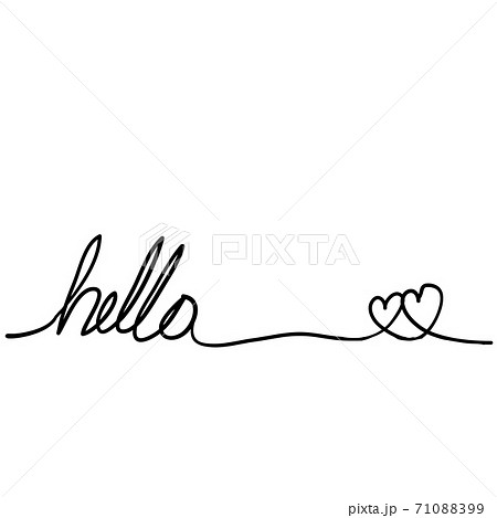 handwritten hello phrase word with continuous line style doodle handwritten hello phrase word with continuous line style doodle 71088399