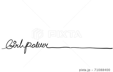 girl power word with continuous thin line art style hand drawn doodle vector 71088400
