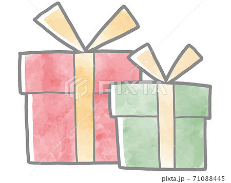 クリスマスをイメージしたプレゼントボックスのイラスト素材 [71088445 