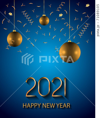 2021 Happy New Year background for your seasonal invitations, festive posters, greetings cards. 71089105