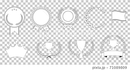 Black and white illustration material that can be used for ranking Black and white illustration material that can be used for ranking 71089809